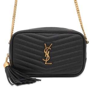 Saint Laurent Paris Chain Shoulder Bag Lou Leather Black